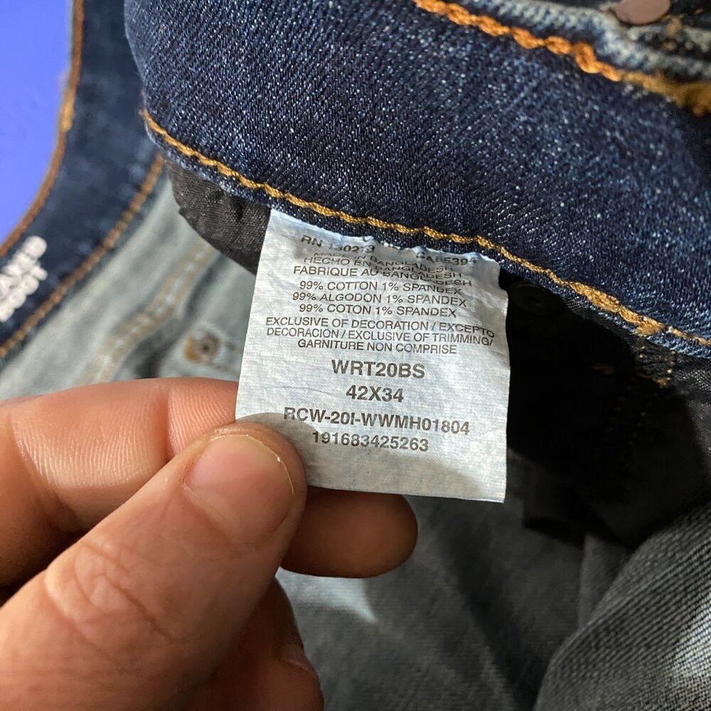 Wrangler Retro  Relaxed Boot Cut Jeans Mens 42x34 Blue Dark Faded Wash New NWT - Picture 10 of 13